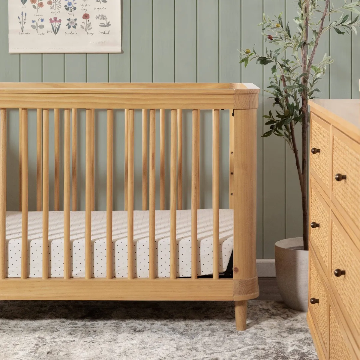 DaVinci Couchette Convertible 3-en-1 Marin - Miel et Rotin