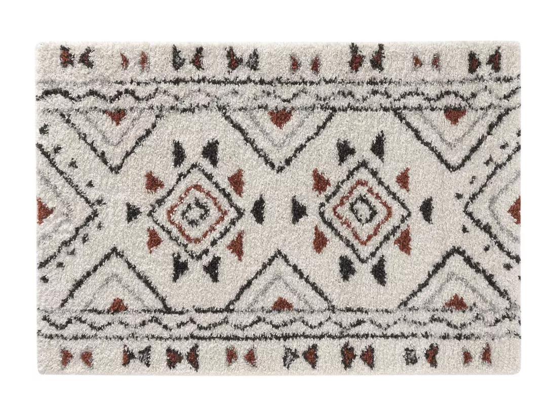 Tapis style aztèque Saharienne beige 60x110