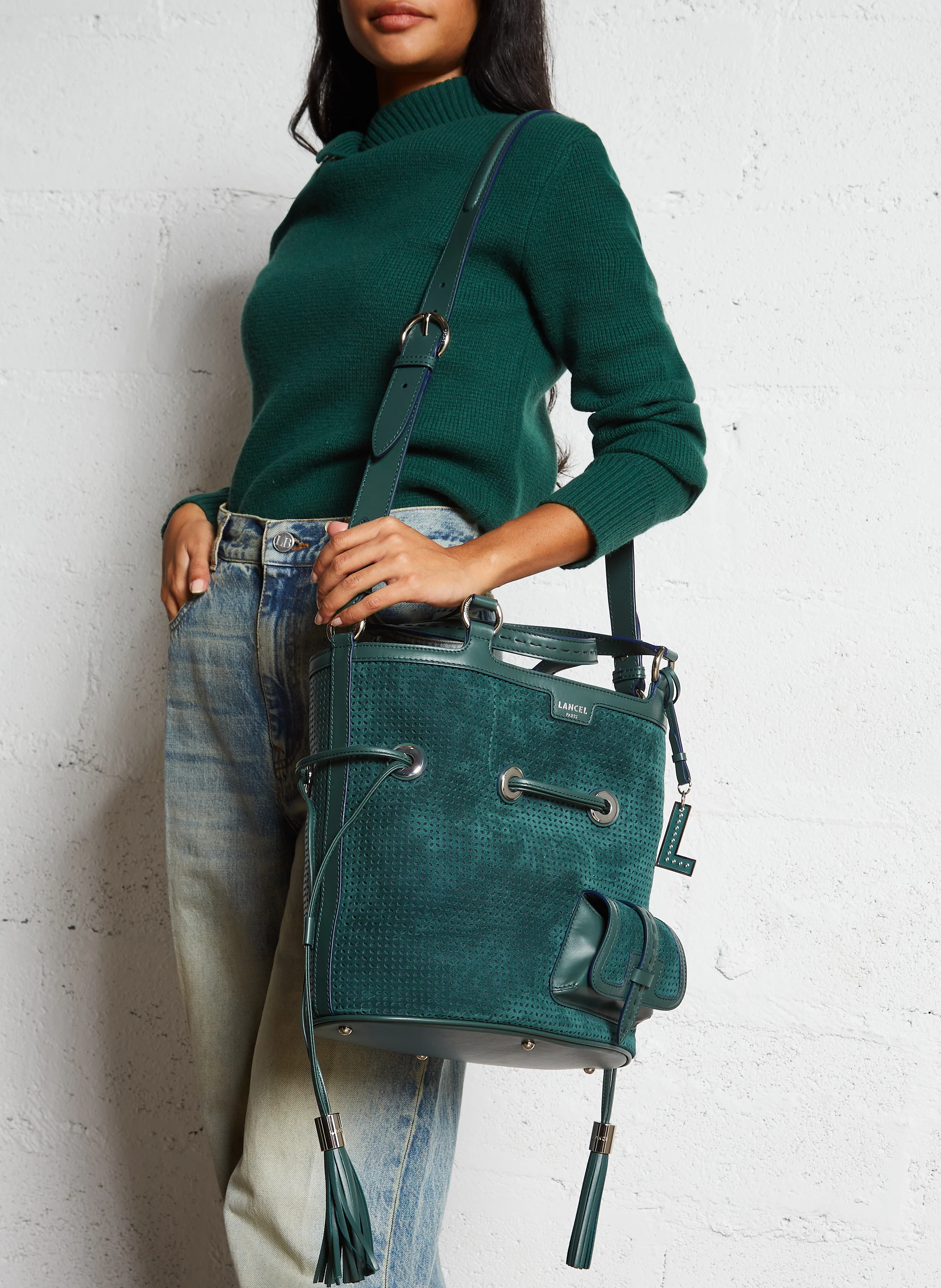PREMIER FLIRT M - Sac seau en cuir | Vert