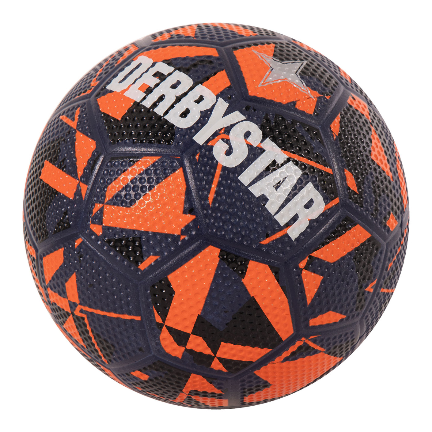 Derbystar Straatvoetbal Maat 5 Donkerblauw Oranje Zilver