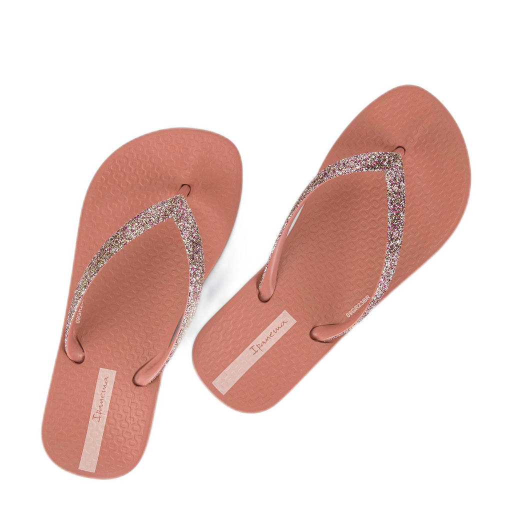 Ipanema Anatomic Lolitateenslippers met glitters oudroze