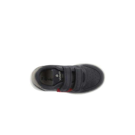Tênis Victoria Tiempo em couro sintético com logo contrastante e fecho de velcro.