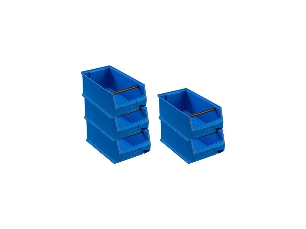 PROREGAL Voordeelset 5x Blauwe Opbergdoos 4.1 met Handvat HxBxD 15 x 20 x 35 cm 7.2 Liter Opbergcontainer