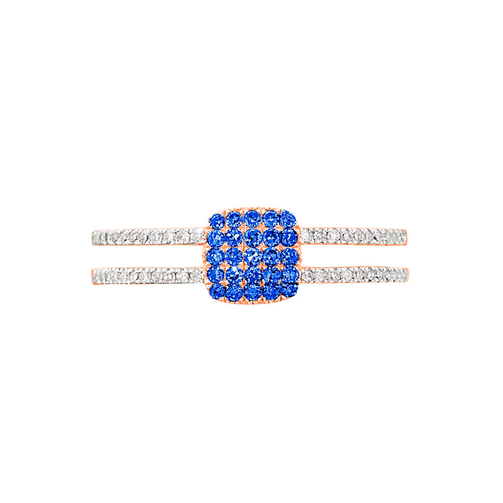 Bague Aude Or Rose Saphir Et Diamant