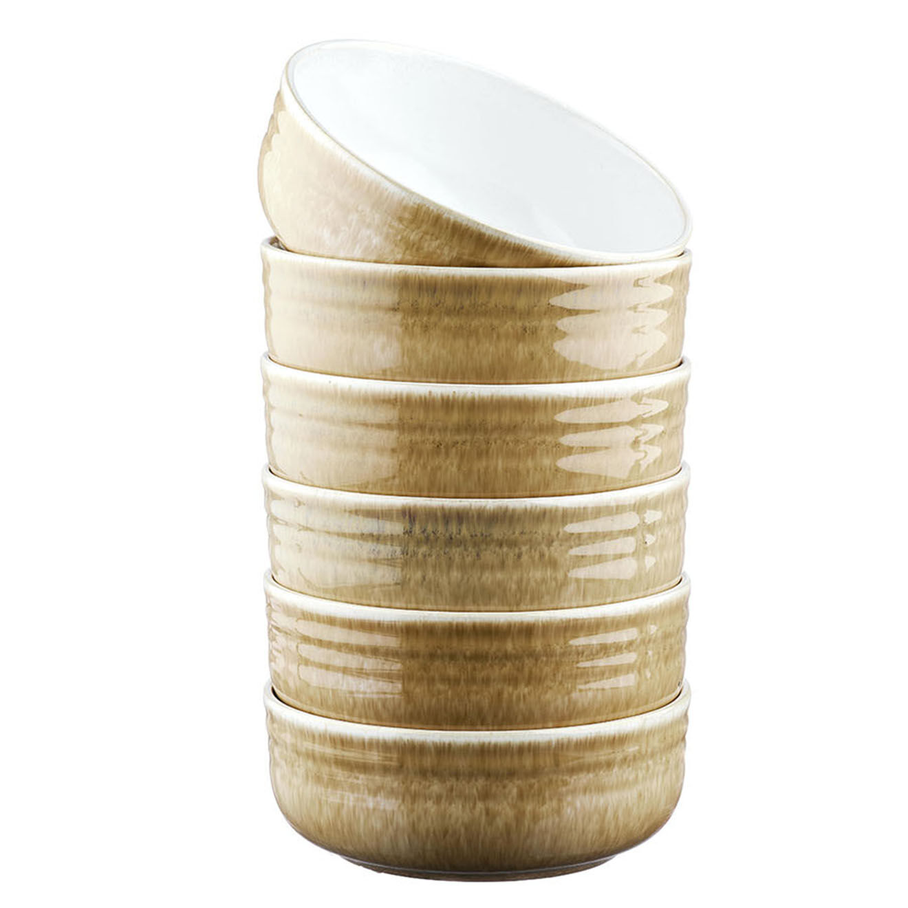 Bjorn 6 Bols Cosmos beige/blanc nacré - D.15.5 cm