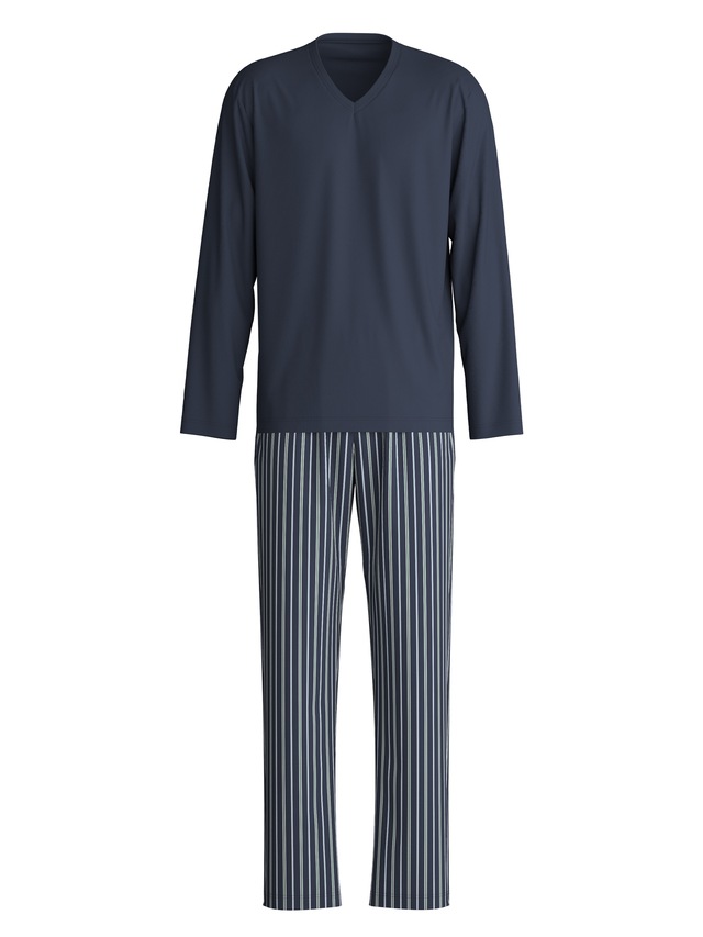 CALIDA Schlafanzug »Cotton Special«, 2 Stk. Langarm, V-Ausschnitt, Comfort Fit, lange Hose