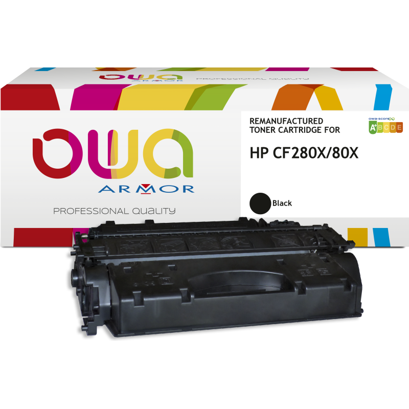 Toner remanufacturé OWA - très très haute capacité - Noir - pour HP CF280X