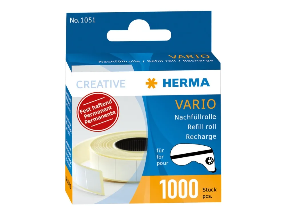 HERMA Vario - dobbelthæftende tern - 12 x 13 mm - permanent
