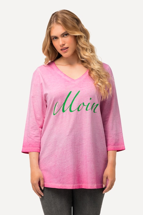 T-Shirt, Moin, Cold Dyed, V-Ausschnitt, 3/4-Arm