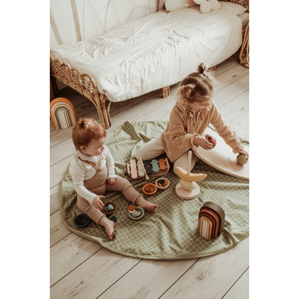 Køb Play&Go Organic Grid Green 2-in-1 Playmat