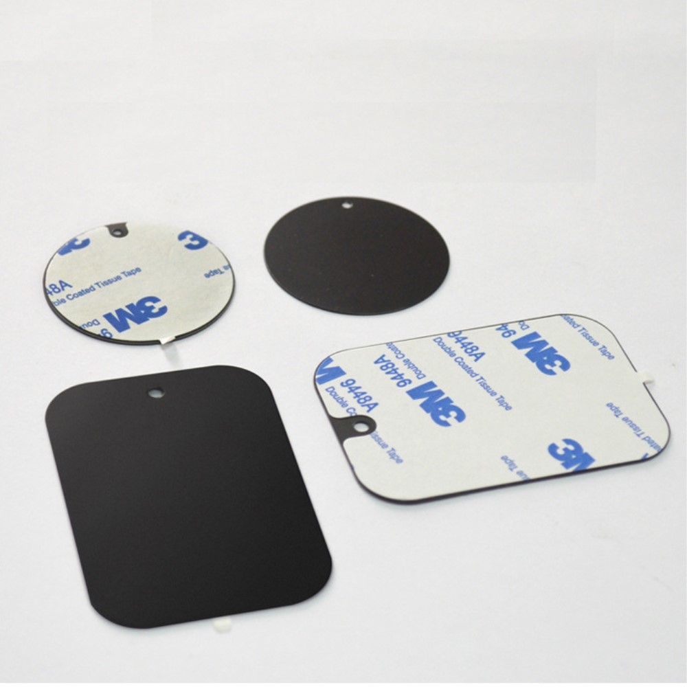 (Ø40mm) Runder Metall Magnet Sticker für Handys (für Magnethalterungen) - Schwarz