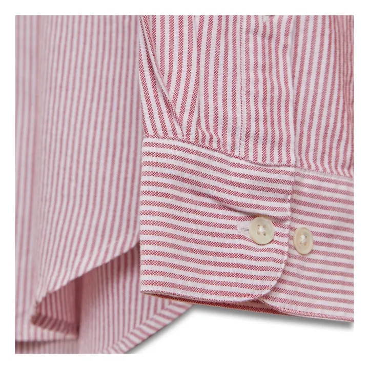 Portuguese Flannel Chemise Rayée Oxford Belavista  | Rouge