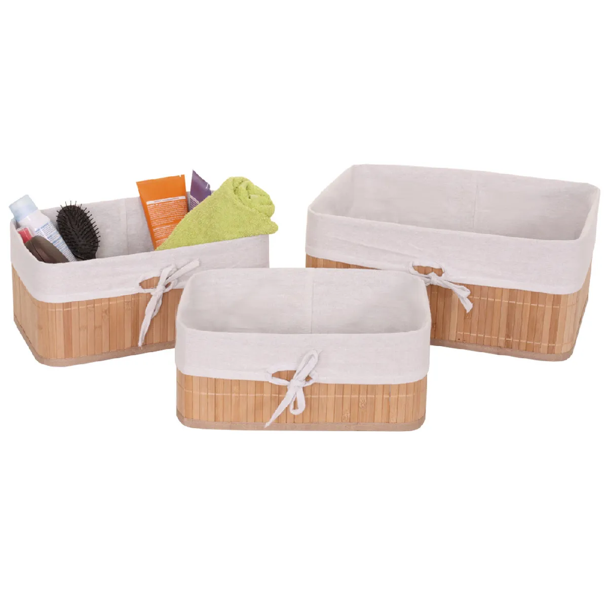 Decoshop26 Lot de 3 Paniers en Bambou