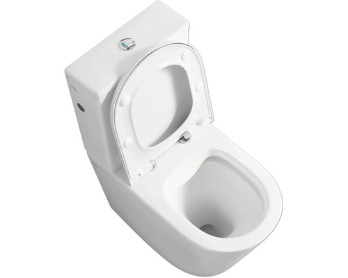 Jungborn spoelrandloze toiletcombinatie FLORIEL/ONE 64 wit met toiletzitting en softclose-mechanisme