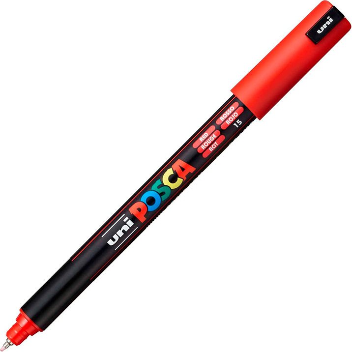 Marqueur posca pc1mr base eau pointe calibree extra fine    0,7mm sans odeurs/alcool/solvant coloris rouge