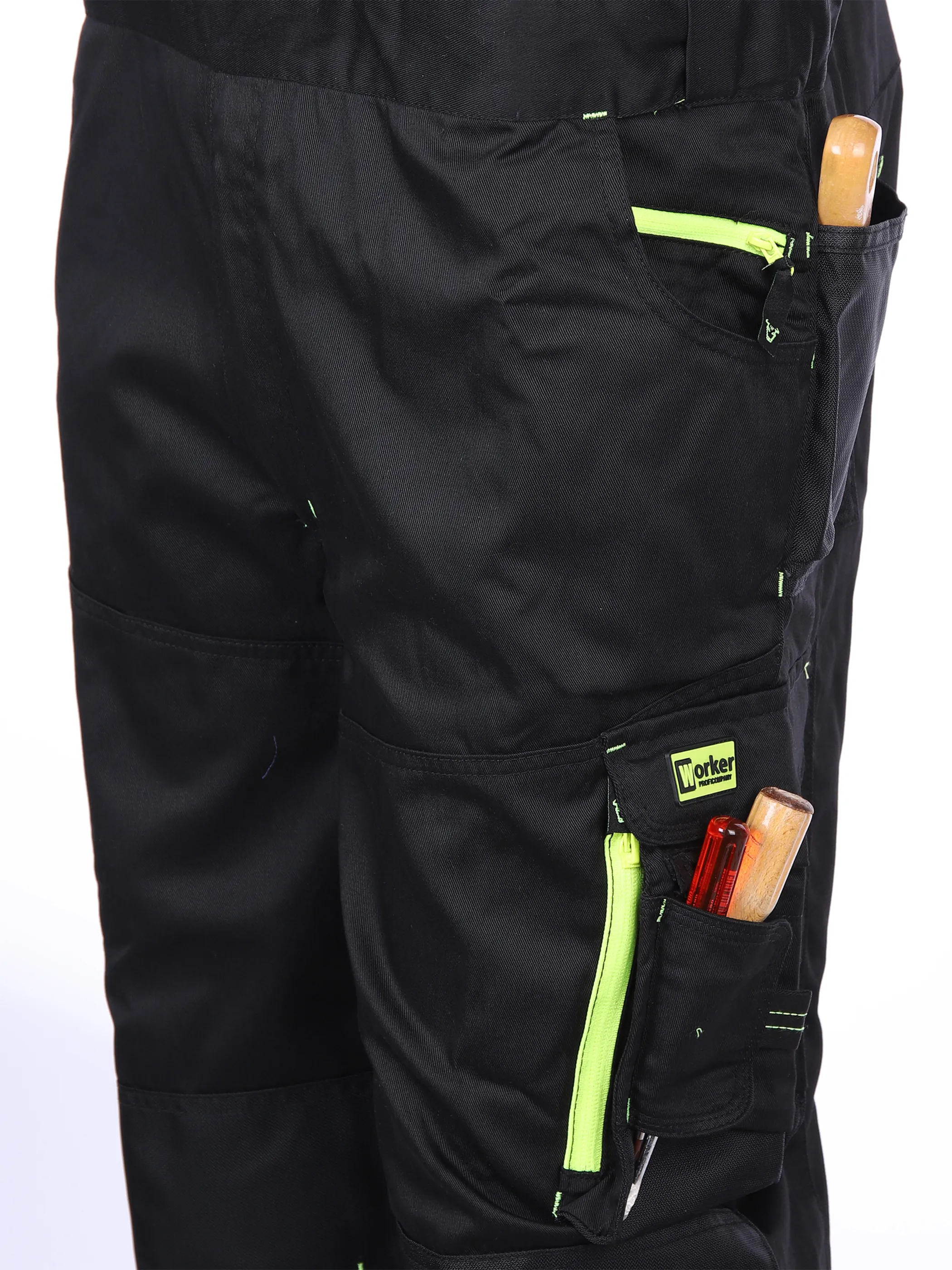 Herren Latz-Arbeitshose mit Neondetails