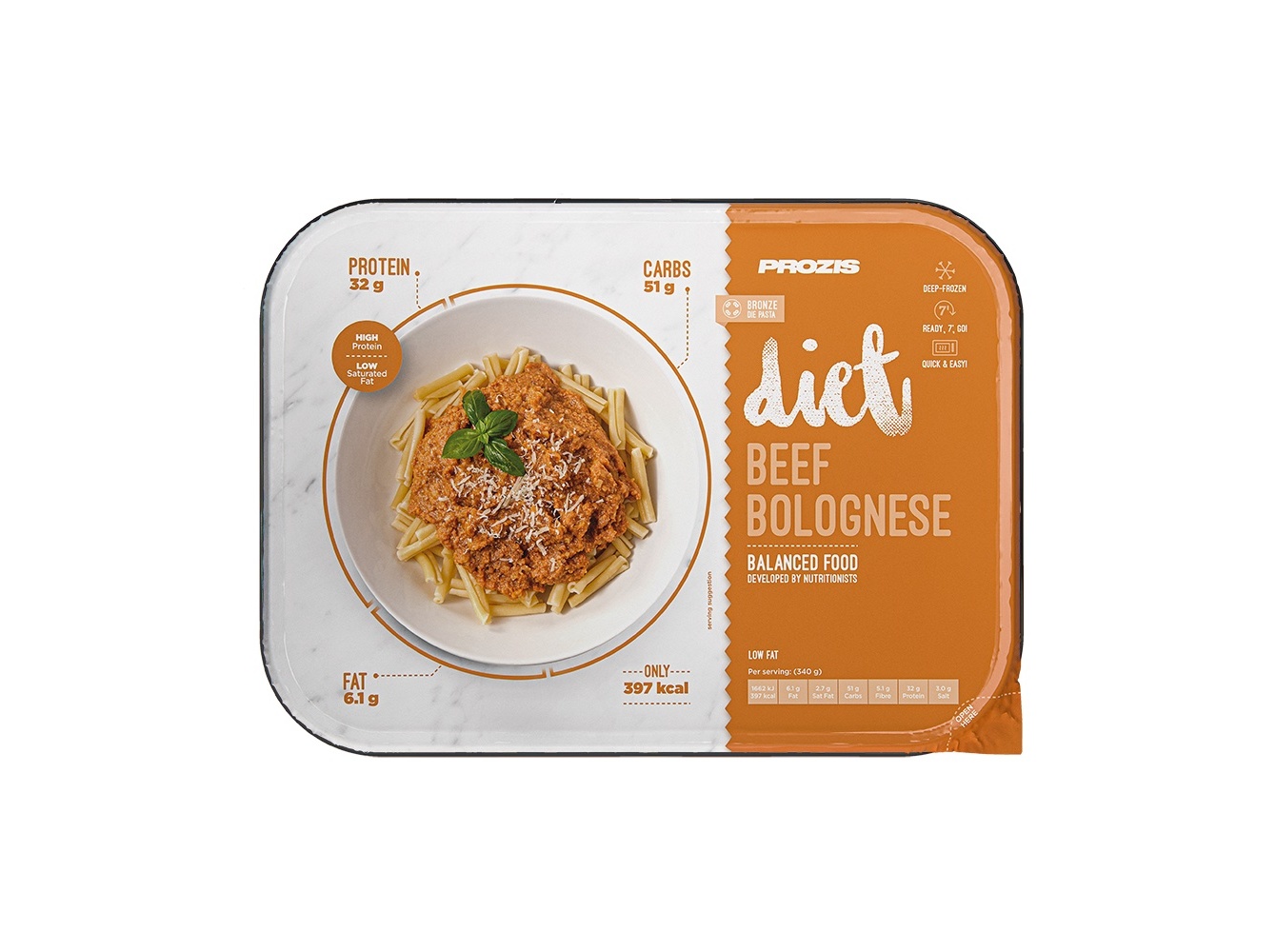 REFEIÇÃO DIET PROZIS MASSA BOLONHESA 340G