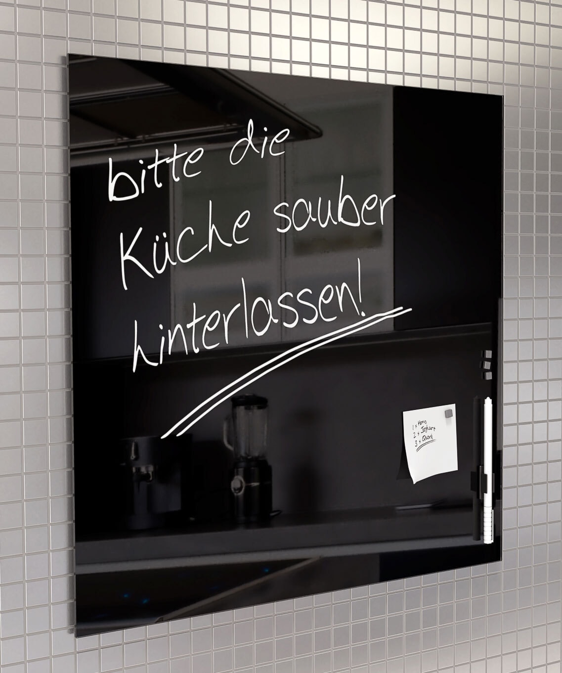 PRO ART Memoboard 50 x 50 cm Metall schwarz