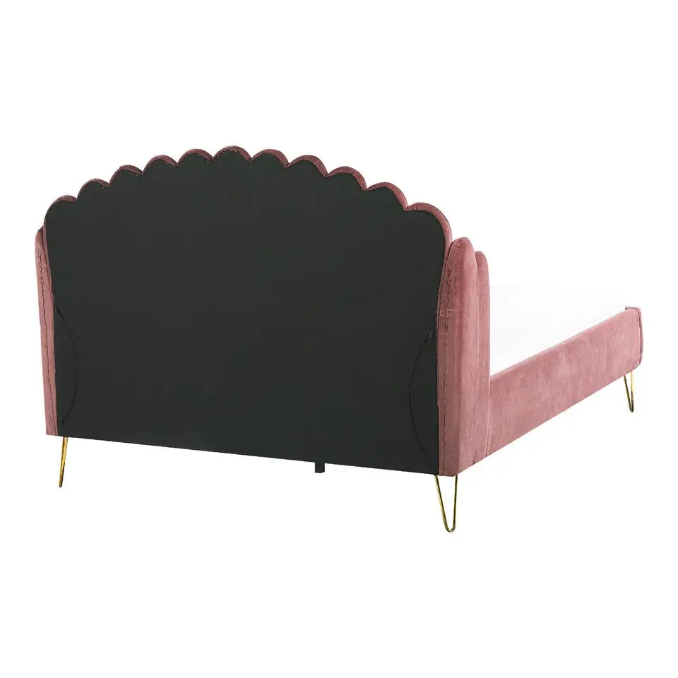 AMBILLOU - Tweepersoonsbed - Roze - 140 x 200 cm - Fluweel