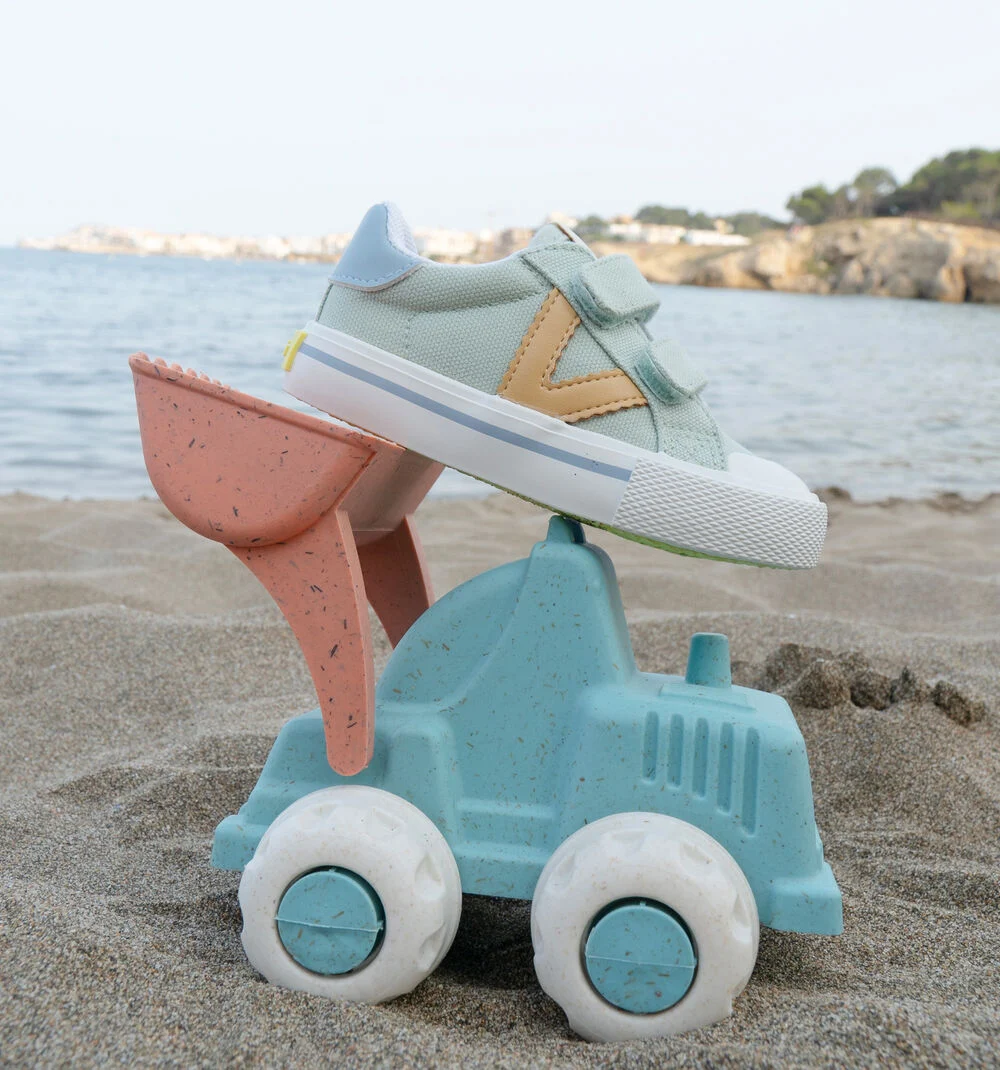 TRIBU TOILE CUIR Baskets sport en toile couleur pour enfant MELON