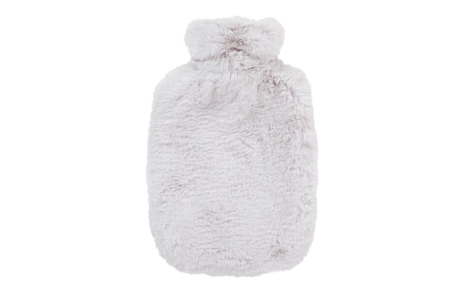 Bettflasche 2 L Flauschbezug extra soft hellgrauNahhaltige, wärmespendende Wärmeflasche mit Flauschbezug