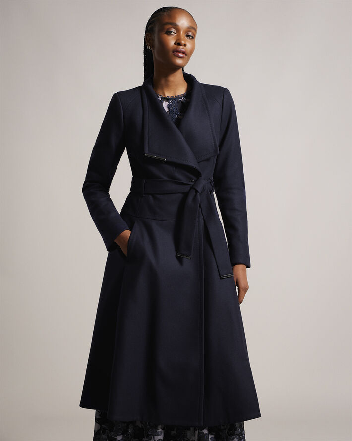Ted Baker ROSEIKA Midi Length Double Breasted Dk-blue