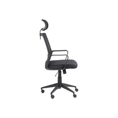 Fauteuil de bureau LIBERTY 02 - accoudoirs fixes - appui-tête réglable - noir