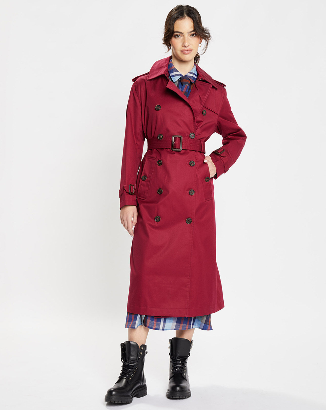 Jodhpur Imperméable trench Paxi Maxi rouge foncé