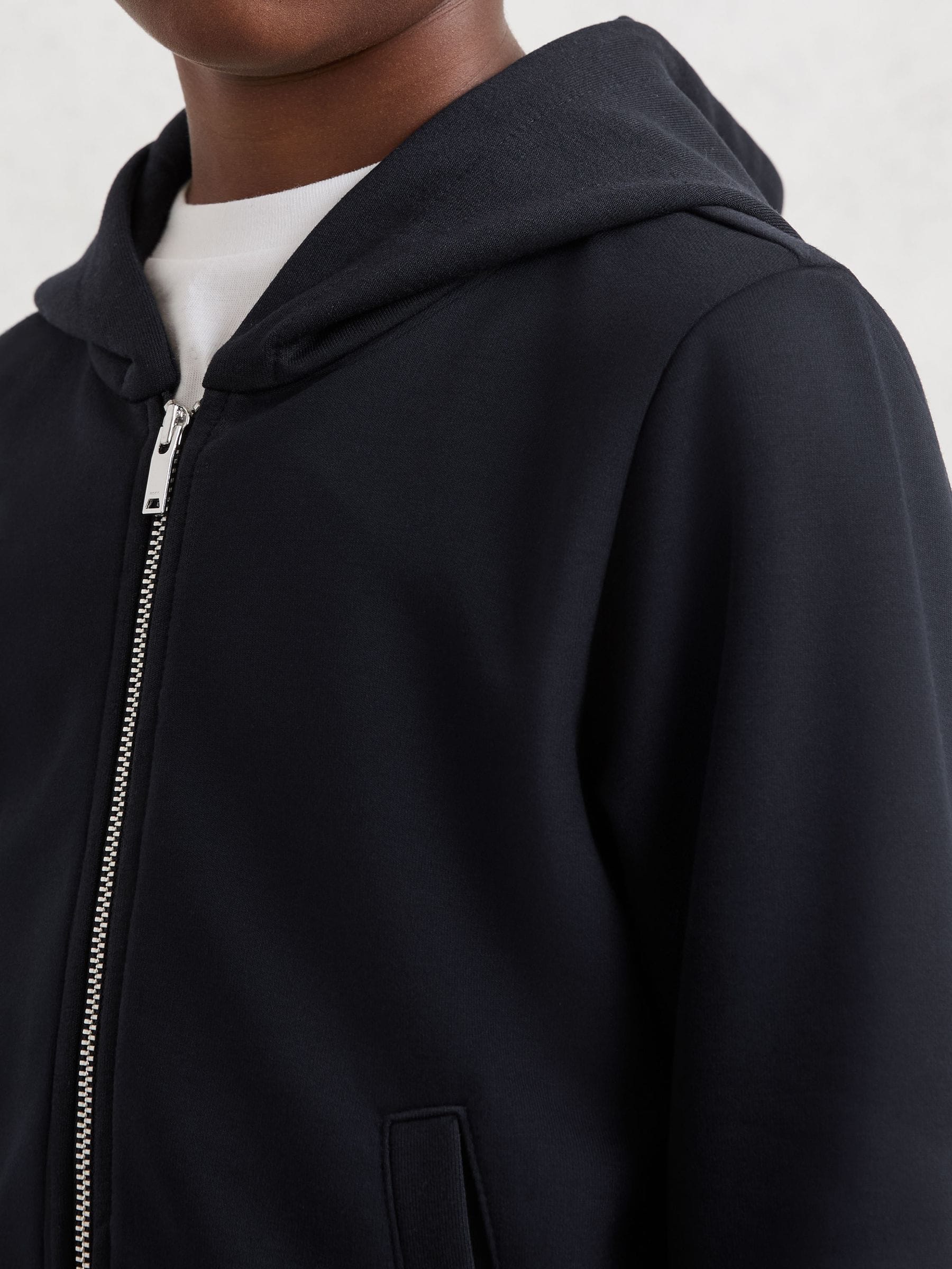 Reiss Harrison Zipped Interlock-Jersey Hoodie