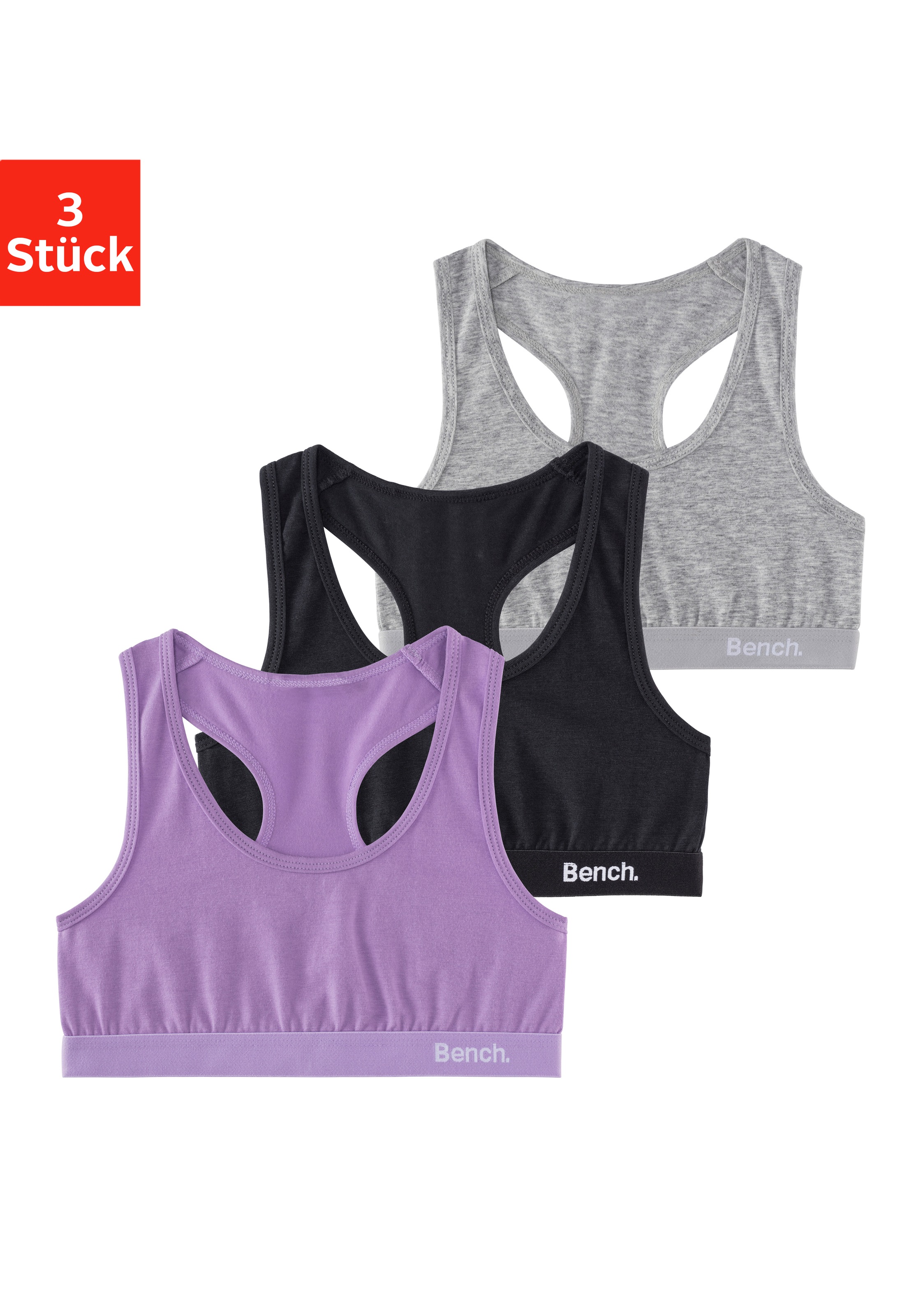 Bench. Bustier, 3 im sportlichen Look mit Ringerrücken