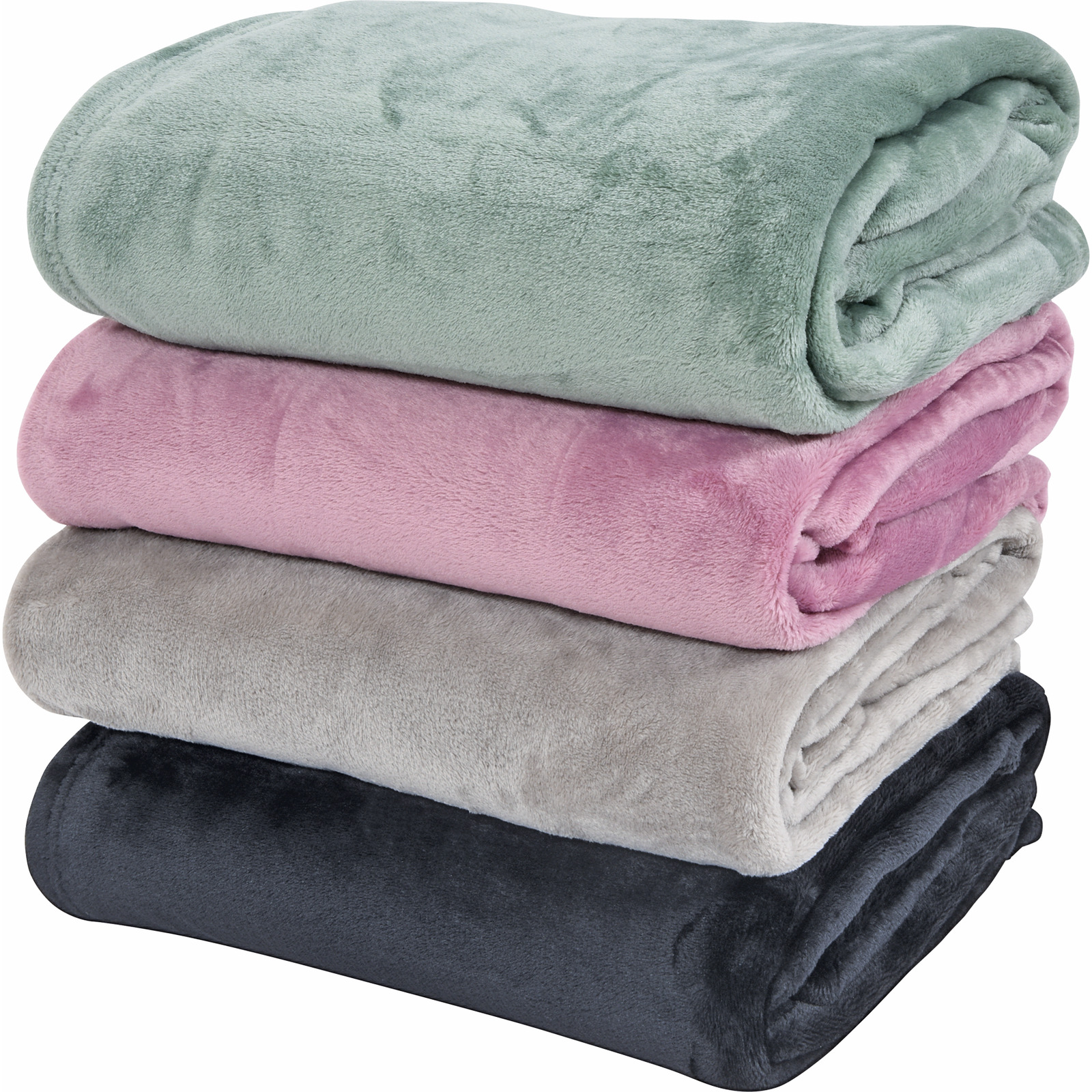 Kuscheldecke Flanell uni 150 x 200 cm schwarz