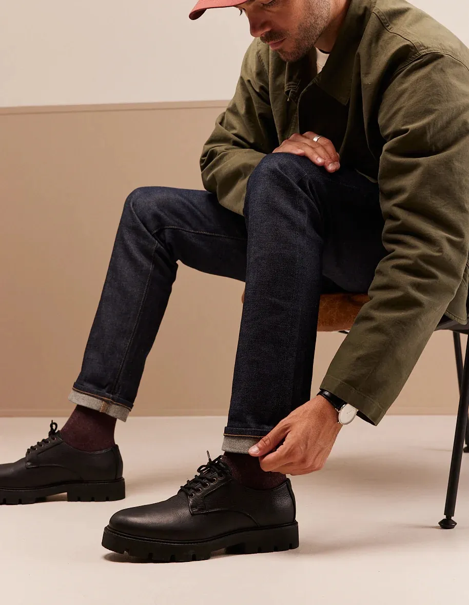 Derbies William cuir grainé brossé M.Moustache