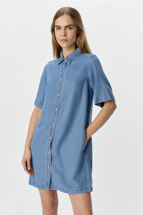 Object blauwe dames jurk