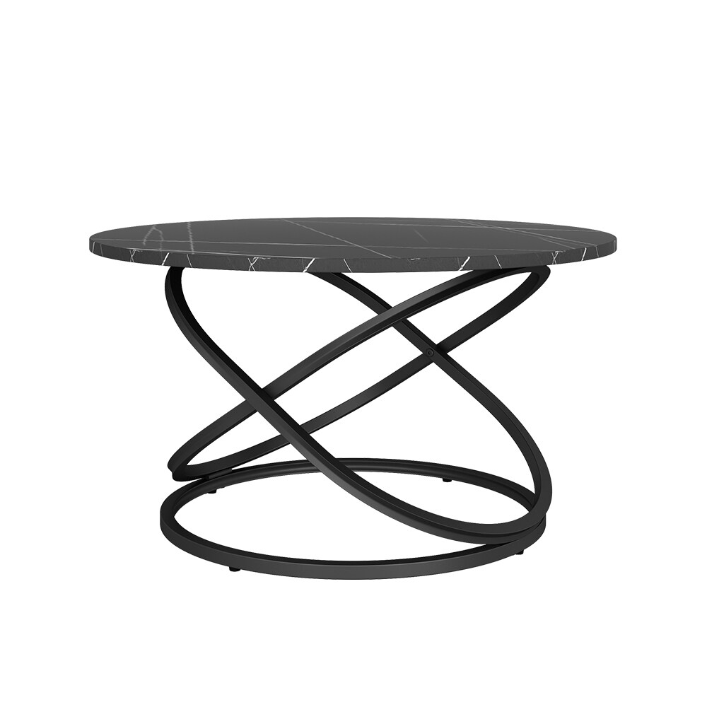 Vicco Couchtisch Calgary Schwarz Marmor-Optik 80 x 46 cm Wohnzimmertisch
