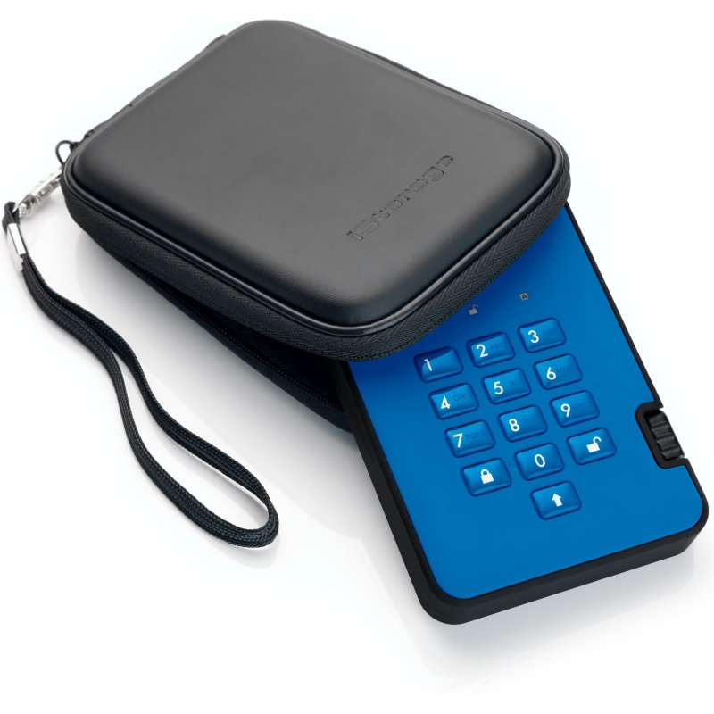 iStorage diskAshur2 256-bit 2TB SB 3.1 secure encrypted hard drive - Blue IS-DA2-256-2000-BE