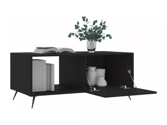 Table basse noir 90x50x40 cm bois d'ingénierie