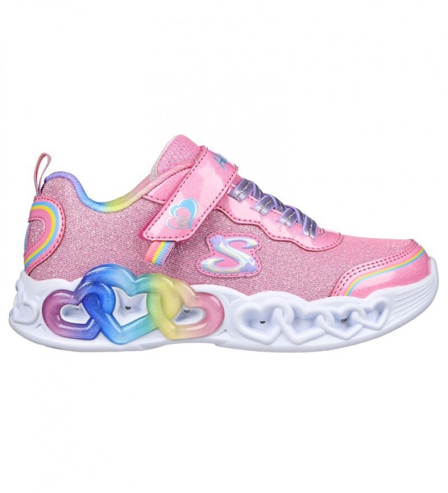 Tênis Skechers Infinite Heart Lights rosa