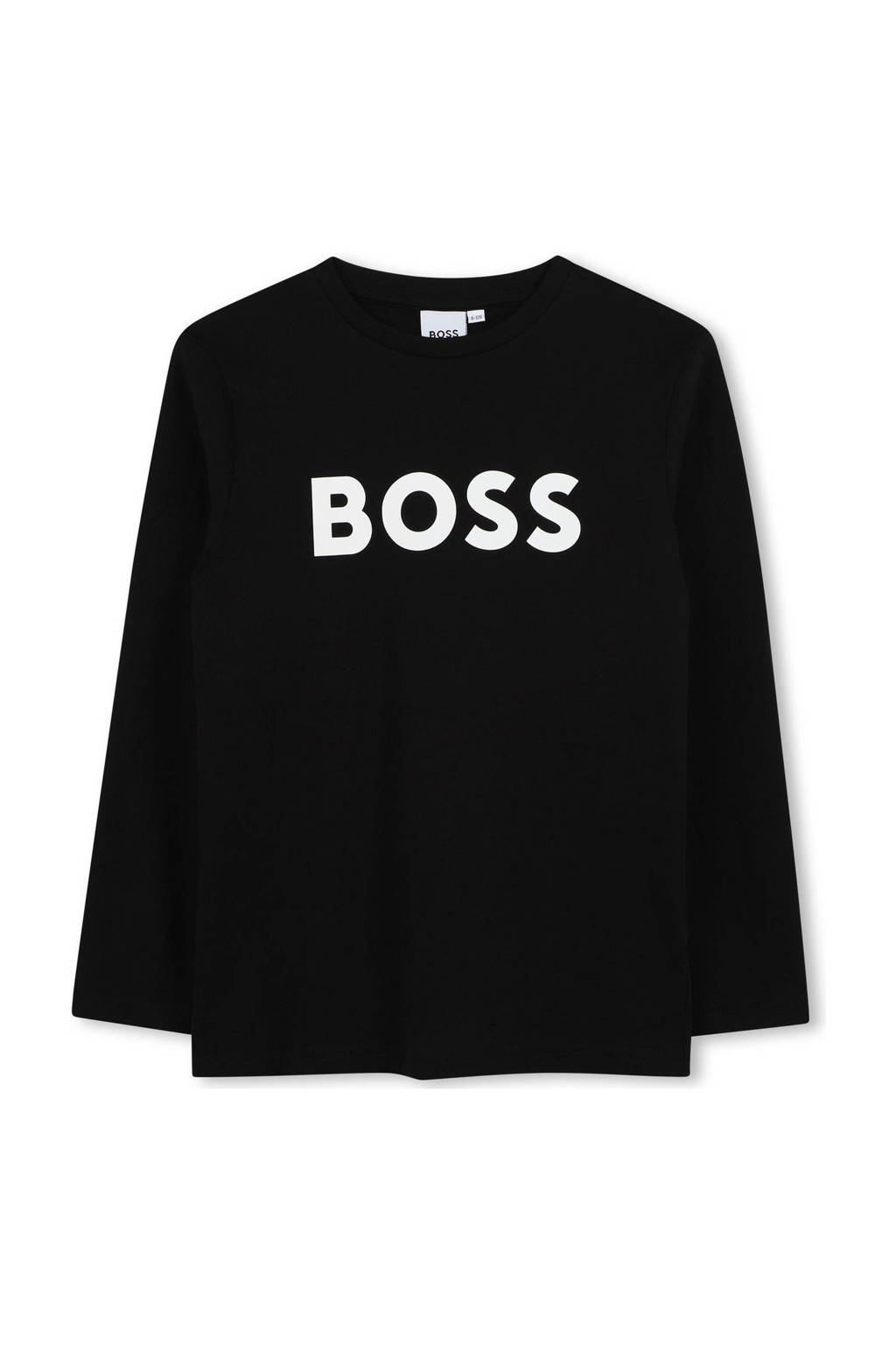 BOSS longsleeve met logo zwart