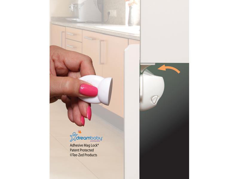 DREAMBABY Schranksicherung magnetisch 8 Stk. Selbstklebende Magnetschlösser