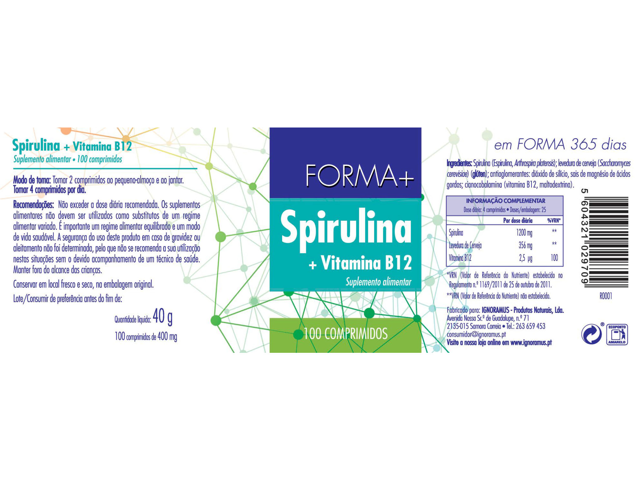 SUPLEMENTO FORMA  SPIRULINA 100 COMP