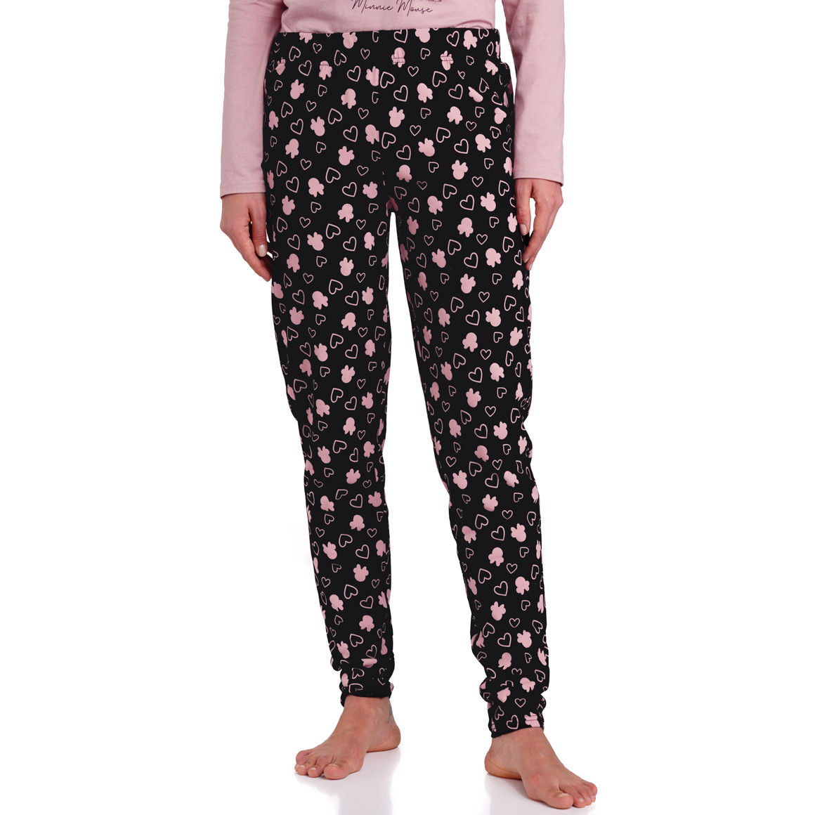 Gina Benotti Minnie Maus Schlafanzug mit Print rosa / schwarz