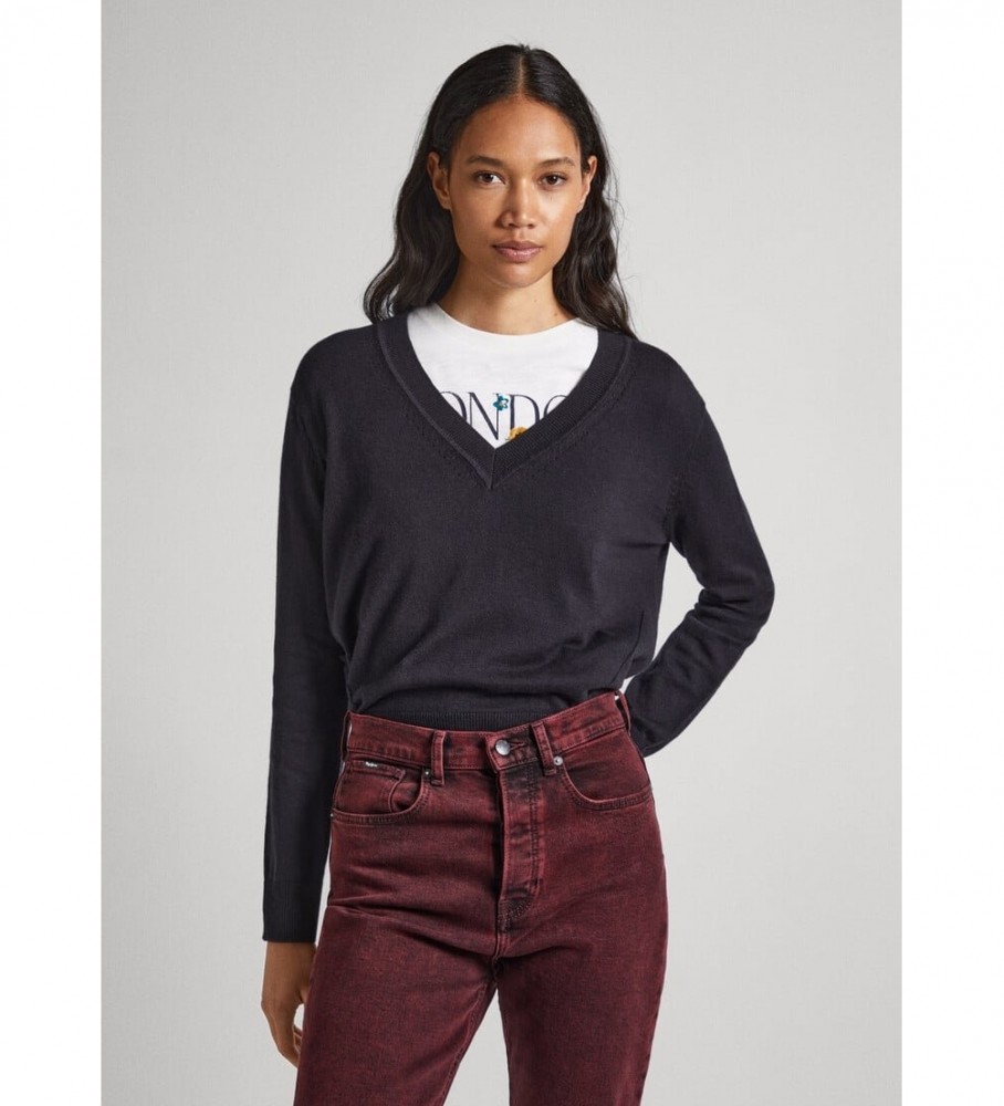 Suéter preto Donna V da Pepe Jeans