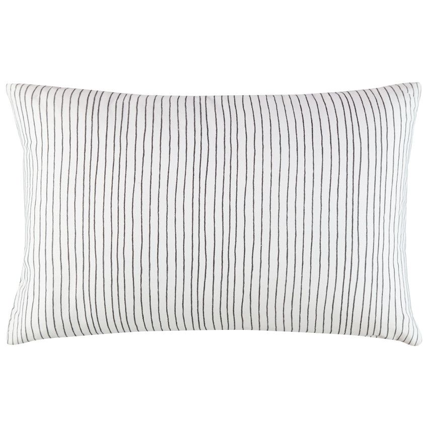Coussin décoratif à pompoms colorés fluo - Gris