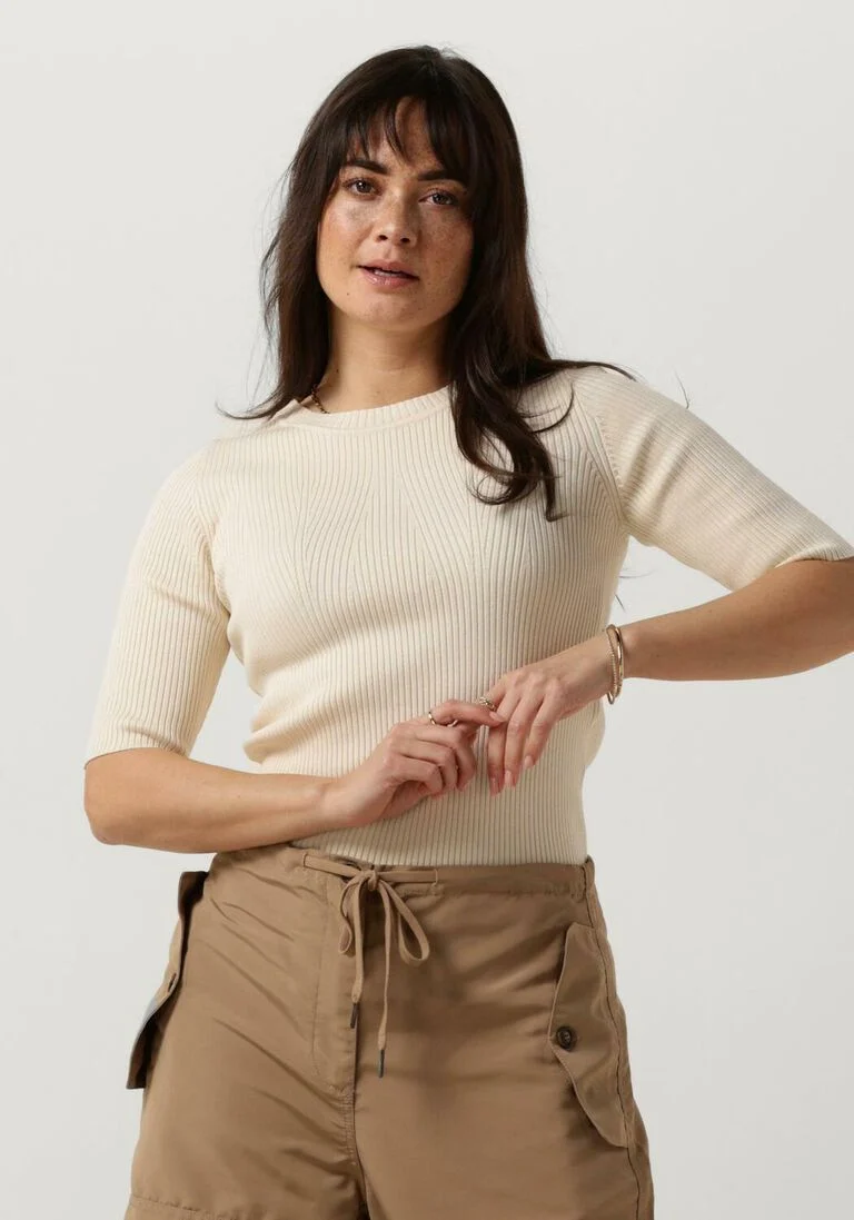 SELECTED FEMME beige selected femme trui slfmala 2/4 knit o-neck b