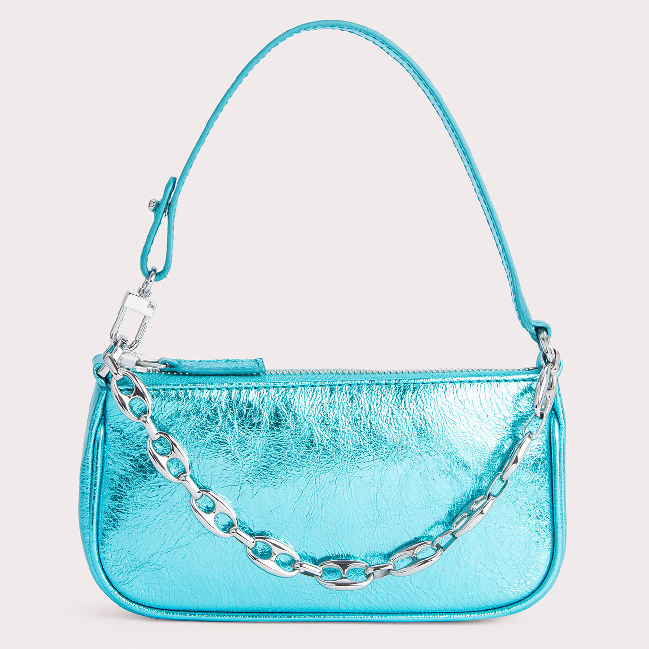 By Far Sac à main en Cuir Mini Rachel bleu -  9.5x19x2.5 cm