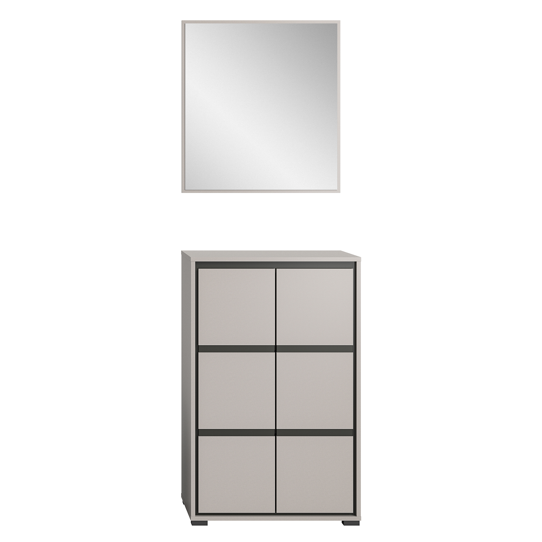2-teiliges Set Garderobe JARU - grau-schwarz