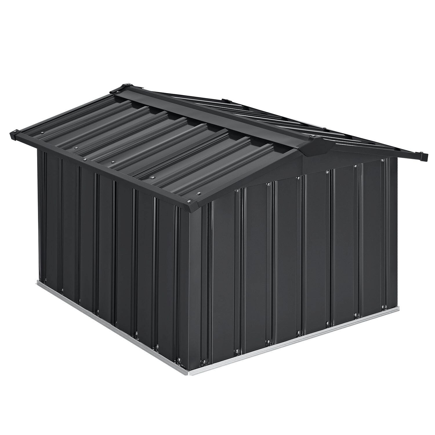 Juskys Mähroboter Garage mit Satteldach | Rasenmäher Dach Carport aus Metall | 86 × 98 × 63 cm