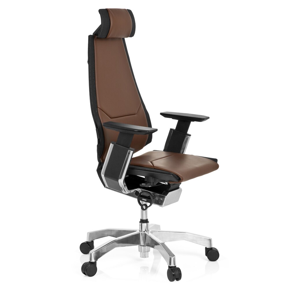 High End Bürostuhl GENIDIA PRO Leder mit Armlehnen hjh OFFICE