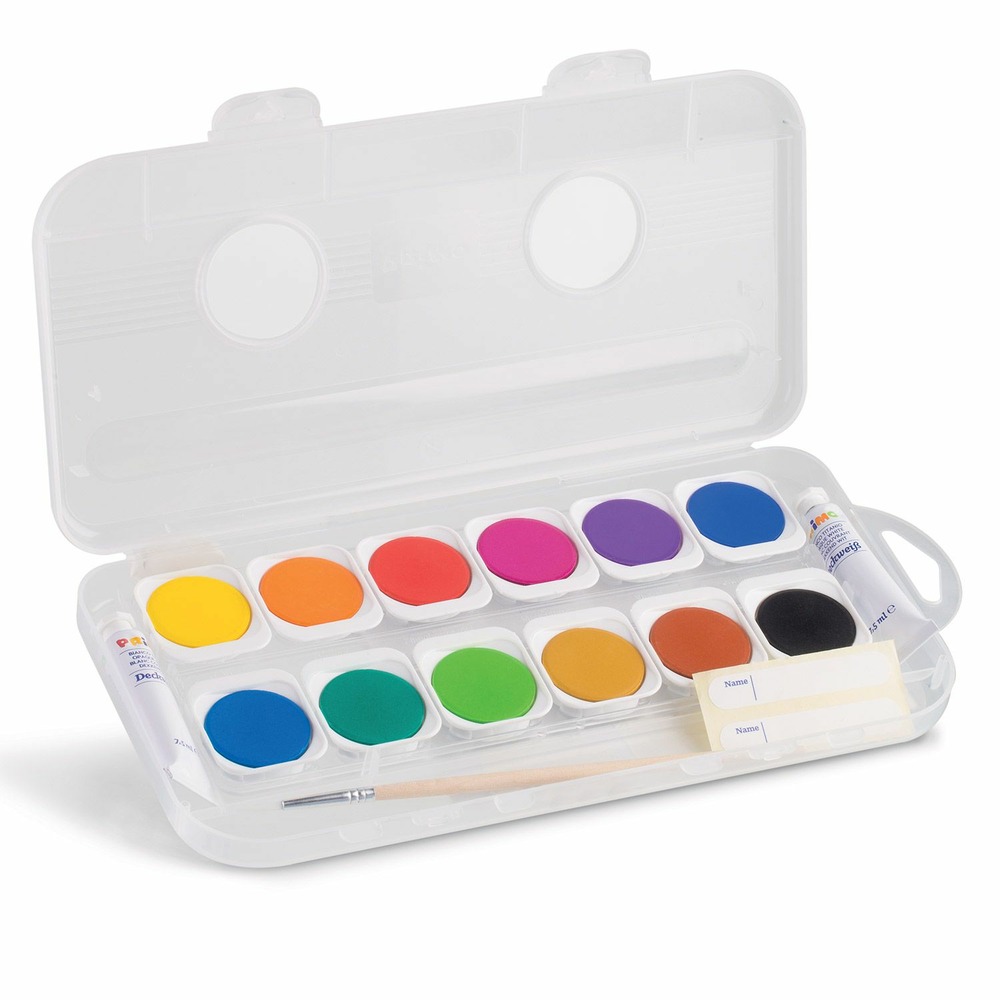 12 peintures aquarelle en godet ø 30 mm