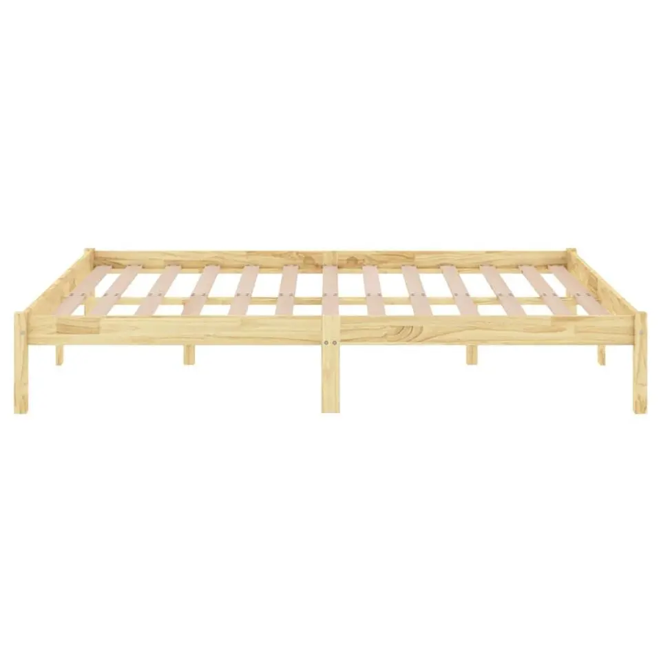 vidaXL - Bed frame met lattenbodem - Naturel - Massief grenenhout - 140x200 cm